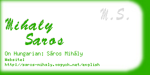 mihaly saros business card