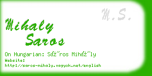 mihaly saros business card